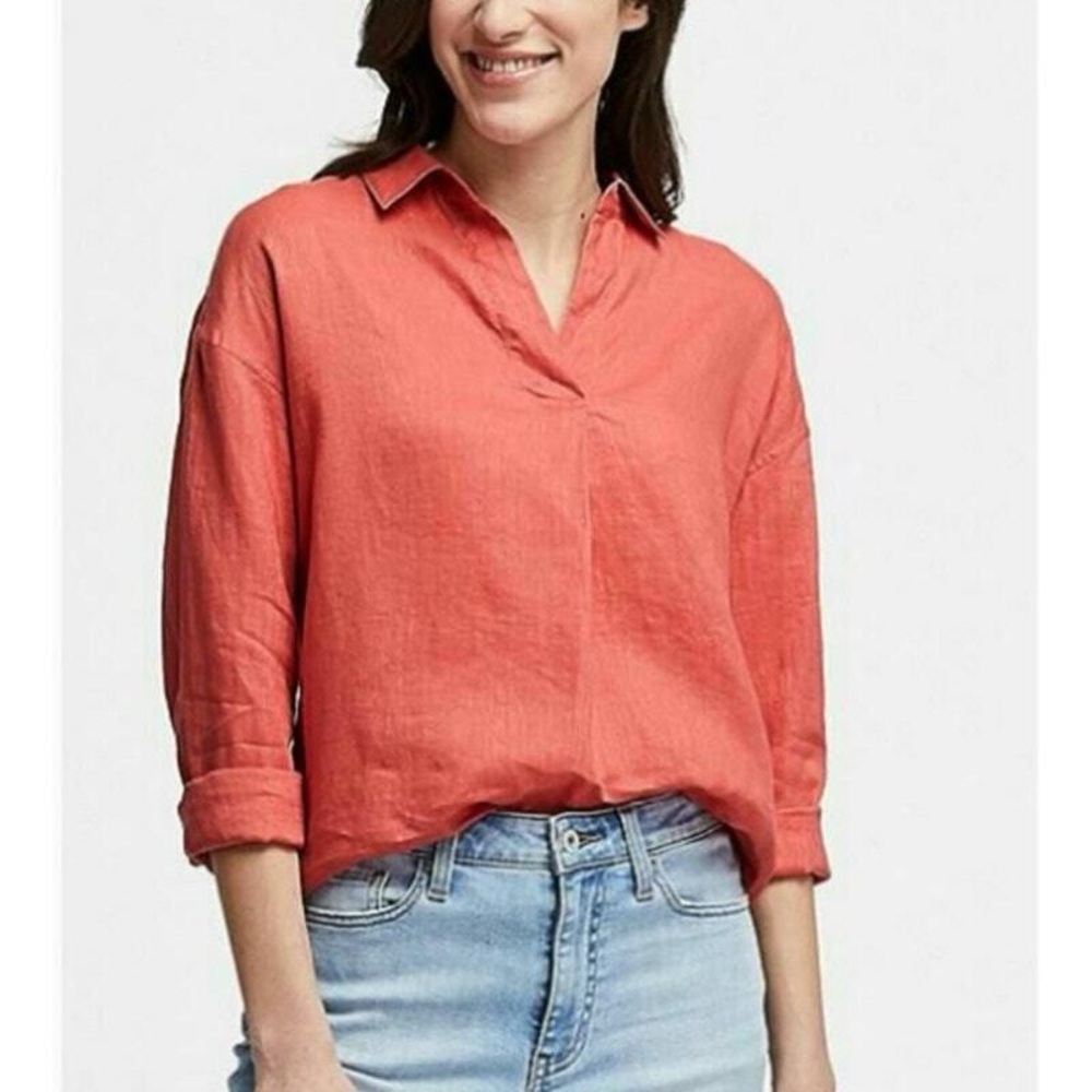 Nordstrom All in Favor Coral 100% Rayon Shirt
